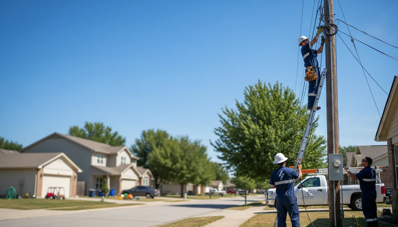Residential electrician providing installation services in Hampton, IL